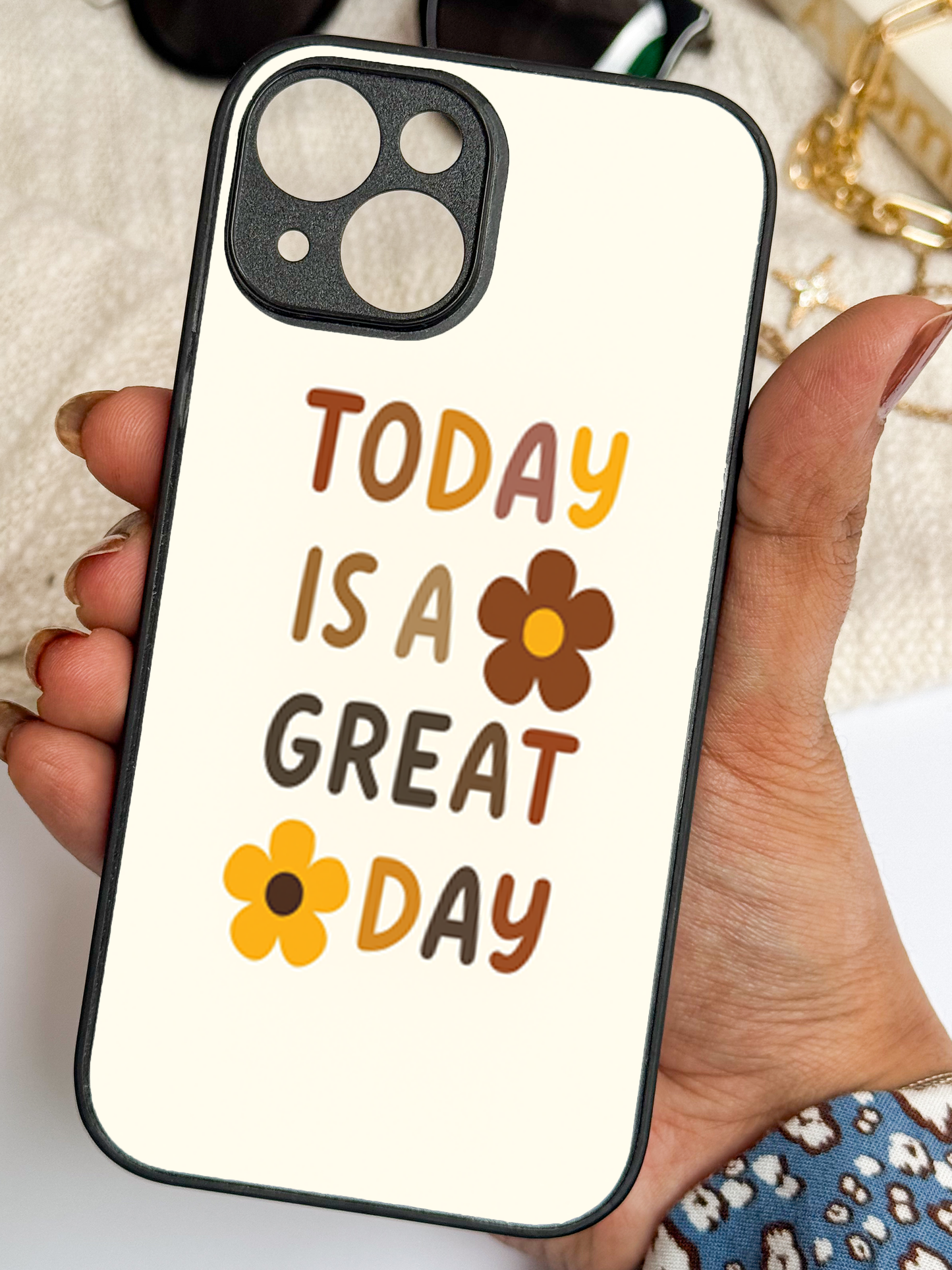Great Day Premium Glass Back Cover For iPhone 11,12,13,14,15,16 Models