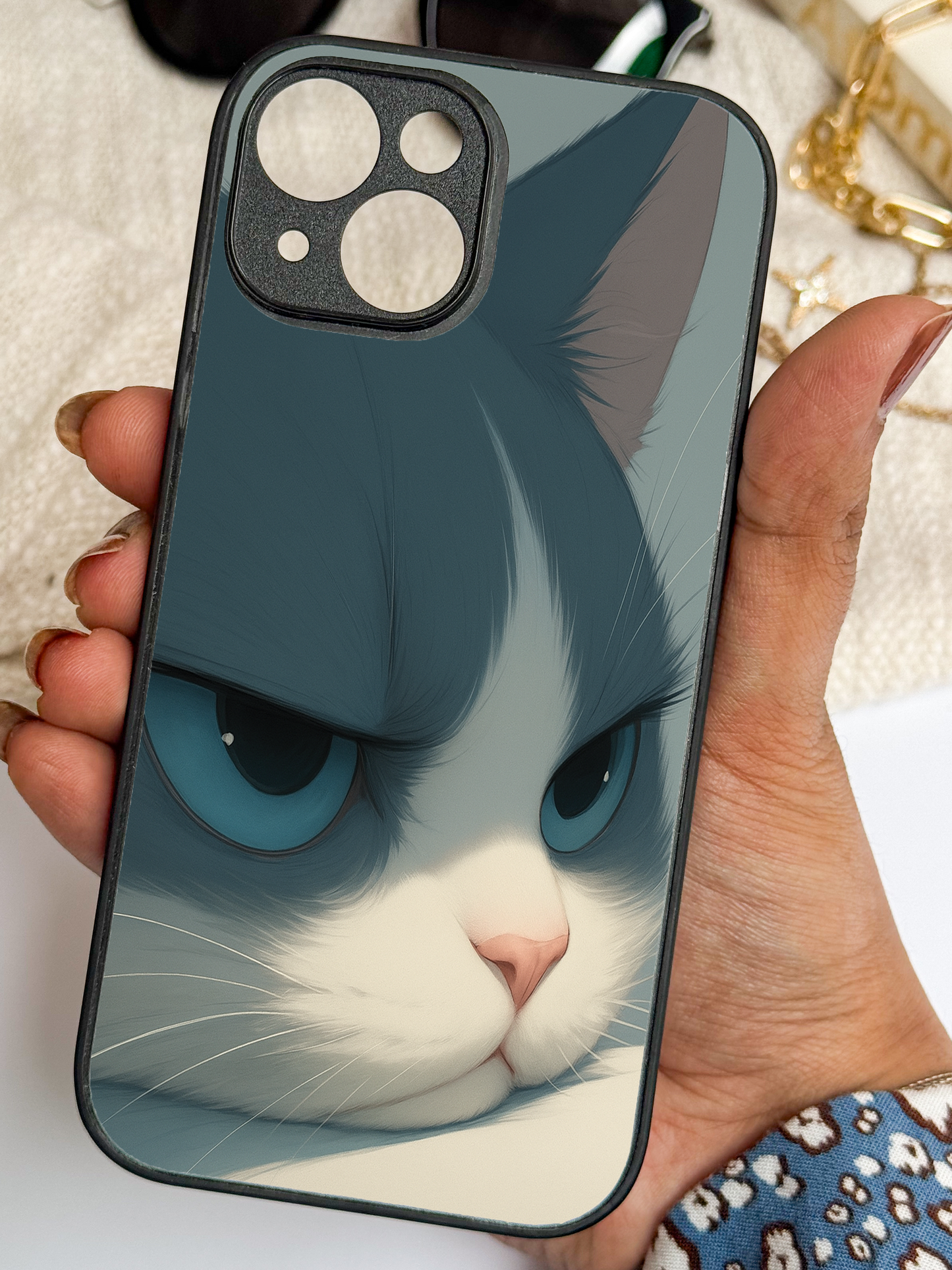 The Grump Cat Premium Glass Back Cover For iPhone 11,12,13,14,15,16 Models
