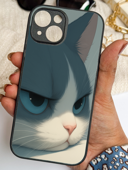 The Grump Cat Premium Glass Back Cover For iPhone 11,12,13,14,15,16 Models