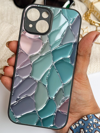 Ocean Glaze Premium Glass Back Cover For iPhone 11,12,13,14,15,16 Models