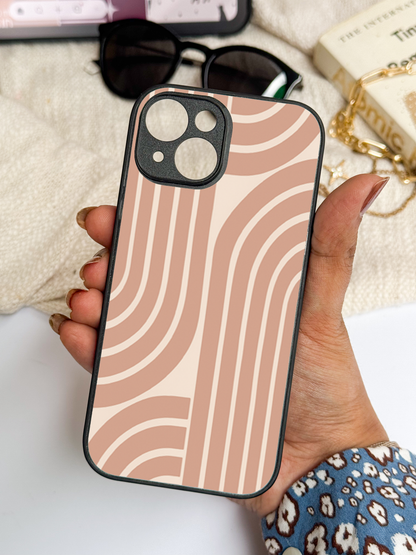 Abstract Arc Premium Glass Back Cover For iPhone 11,12,13,14,15,16 Models