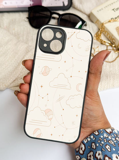 Celestial Love Premium Glass Back Cover For iPhone 11,12,13,14,15,16 Models