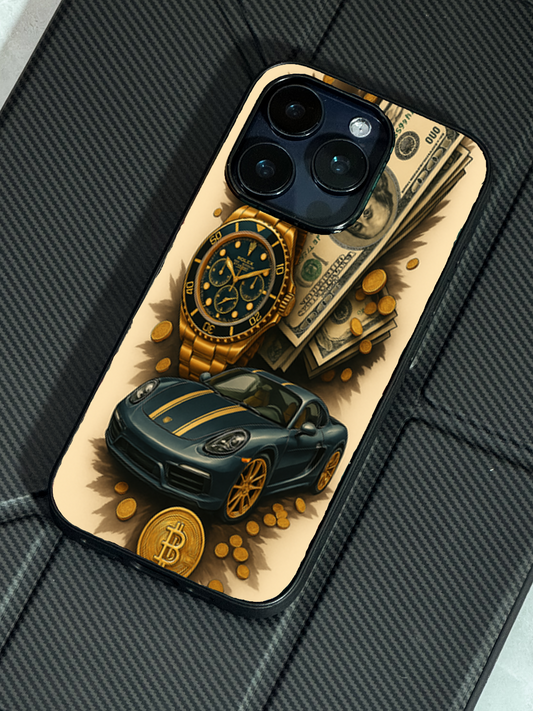 Crypto King Premium Glass Back Cover For iPhone 11,12,13,14,15,16 Models