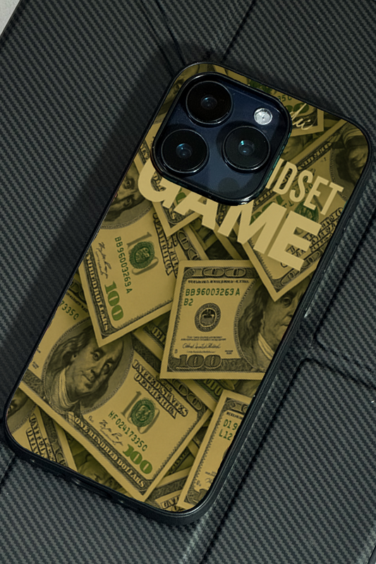Money Mindsete Premium Glass Back Cover For iPhone 11,12,13,14,15,16 Models