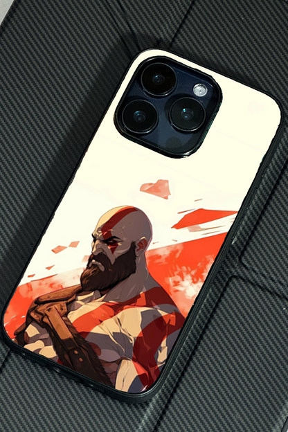 I am Kratos Premium Glass Back Cover For iPhone 11,12,13,14,15,16 Models