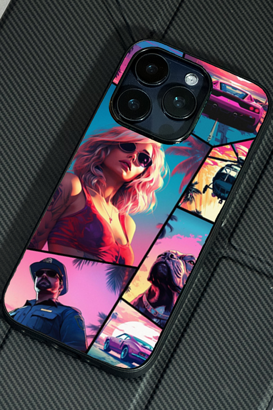 GTA Loading  Premium Glass Back Cover For iPhone 11,12,13,14,15,16 Models