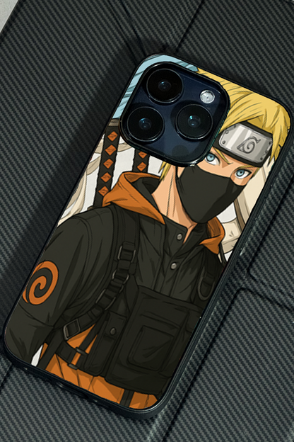 Stealthy Naruto Premium Glass Back Cover For iPhone 11,12,13,14,15,16 Models