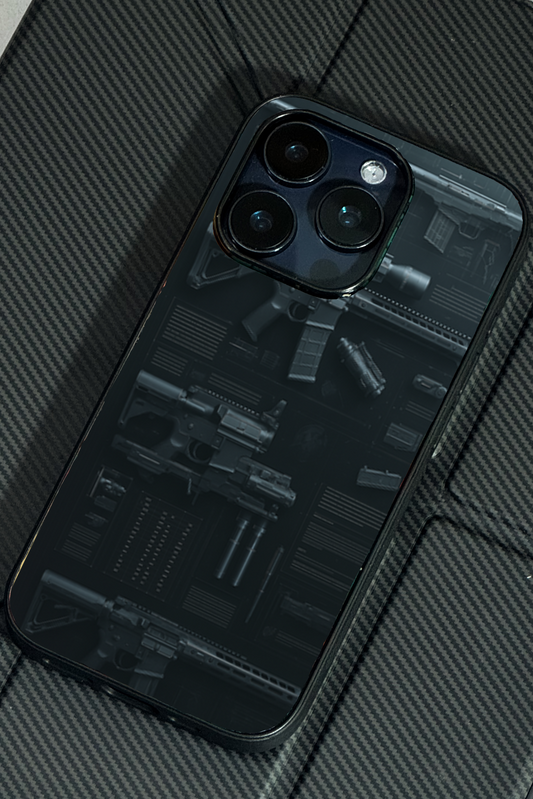 COD Guns  Premium Glass Back Cover For iPhone 11,12,13,14,15,16 Models