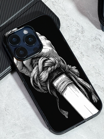 Samurai Grip Premium Glass Back Cover For iPhone 11,12,13,14,15,16 Models