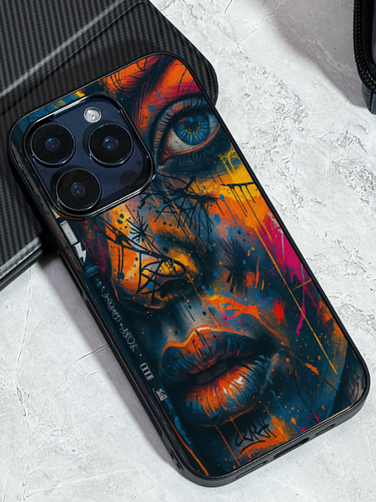 Neon Soul Premium Glass Back Cover For iPhone 11,12,13,14,15,16,17 Models