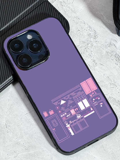 Purple Door Dreams Premium Glass Back Cover For iPhone 11,12,13,14,15,16 Models