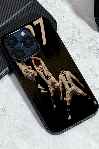 AIR CR7 Premium Glass Back Cover For iPhone 11,12,13,14,15,16 Models