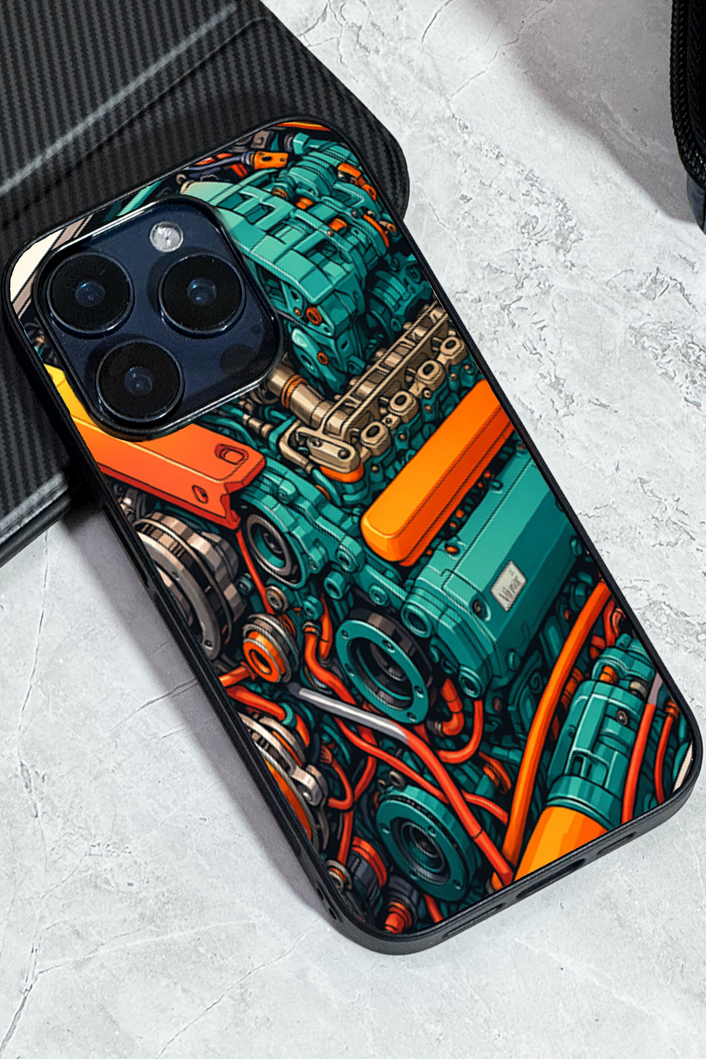 Aesthetic Engine-ry Premium Glass Back Cover For iPhone 11,12,13,14,15,16 Models