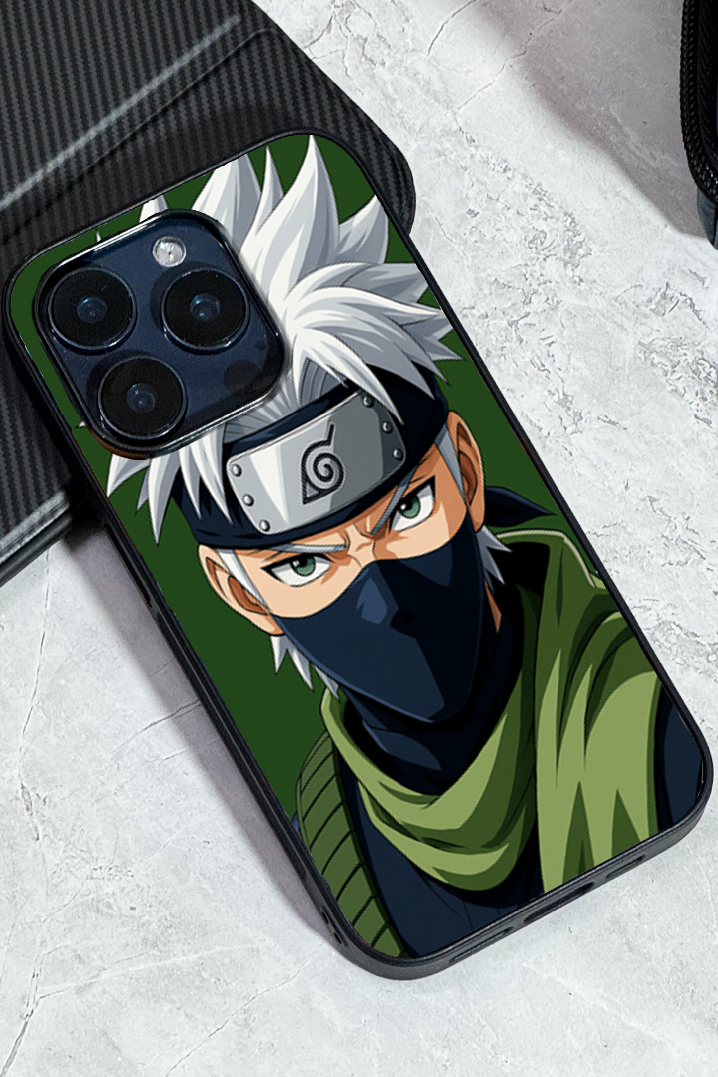 Kakashi Focussed Premium Glass Back Cover For iPhone 11,12,13,14,15,16 Models