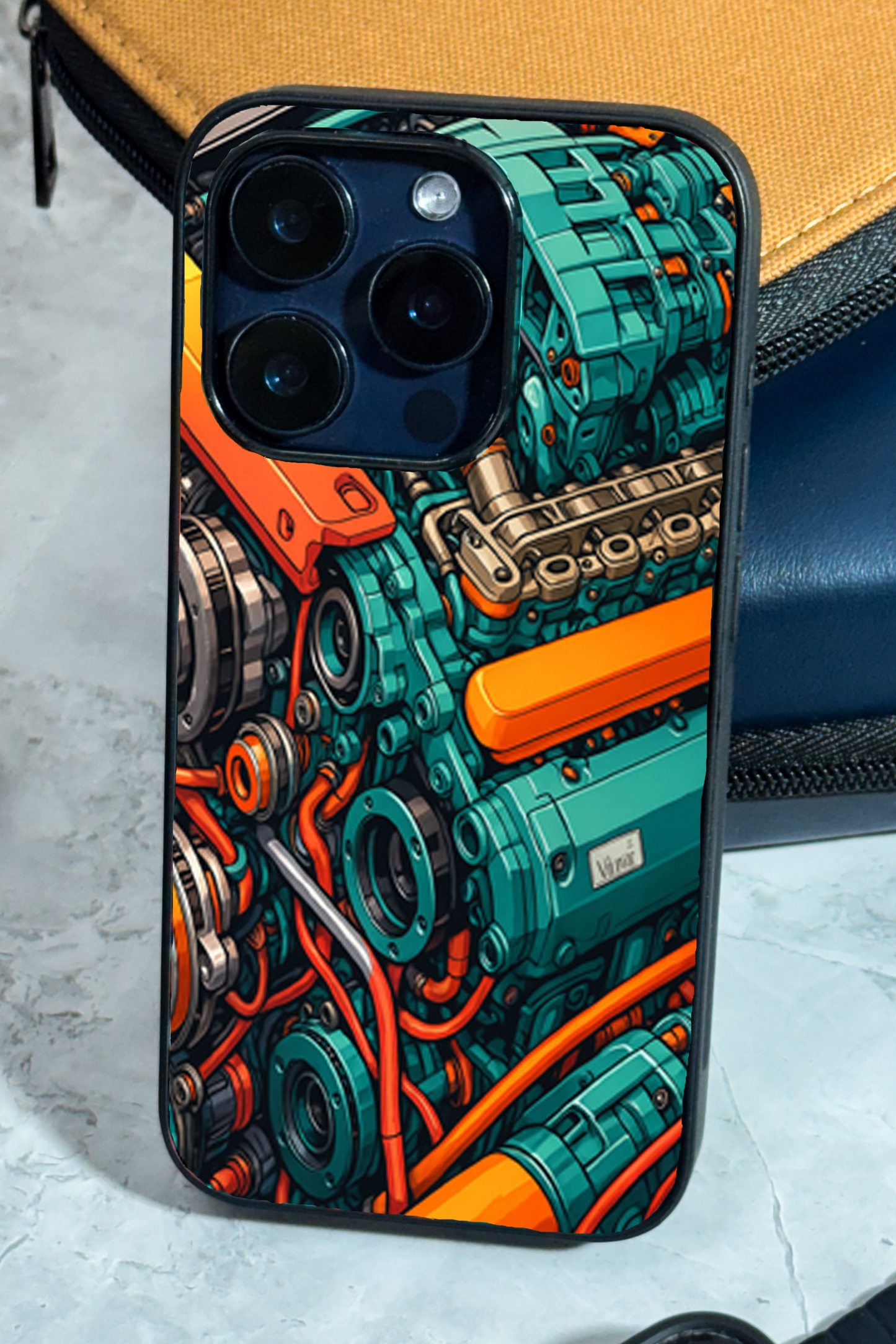 Aesthetic Engine-ry Premium Glass Back Cover For iPhone 11,12,13,14,15,16 Models