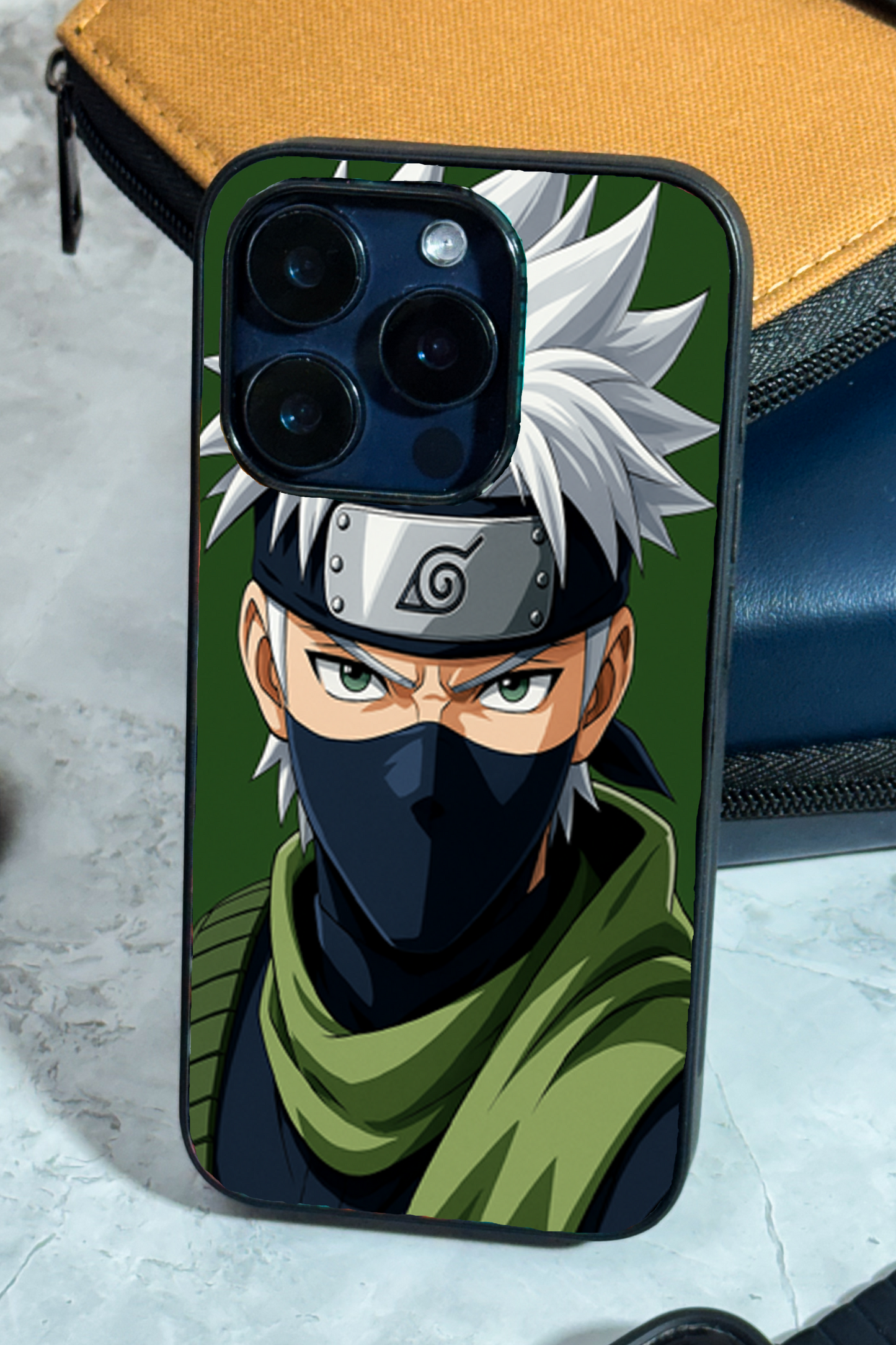 Kakashi Focussed Premium Glass Back Cover For iPhone 11,12,13,14,15,16 Models