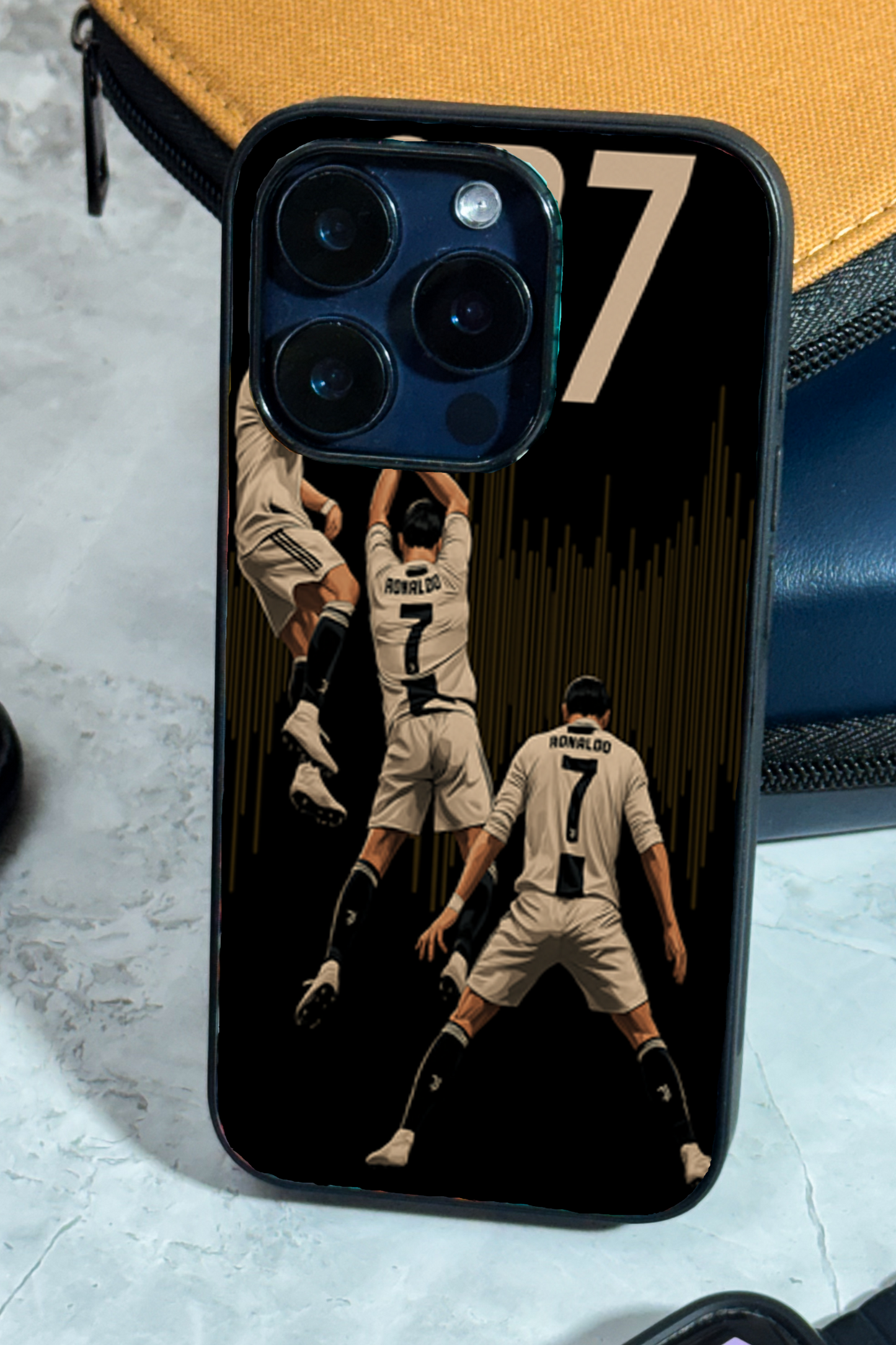 AIR CR7 Premium Glass Back Cover For iPhone 11,12,13,14,15,16 Models