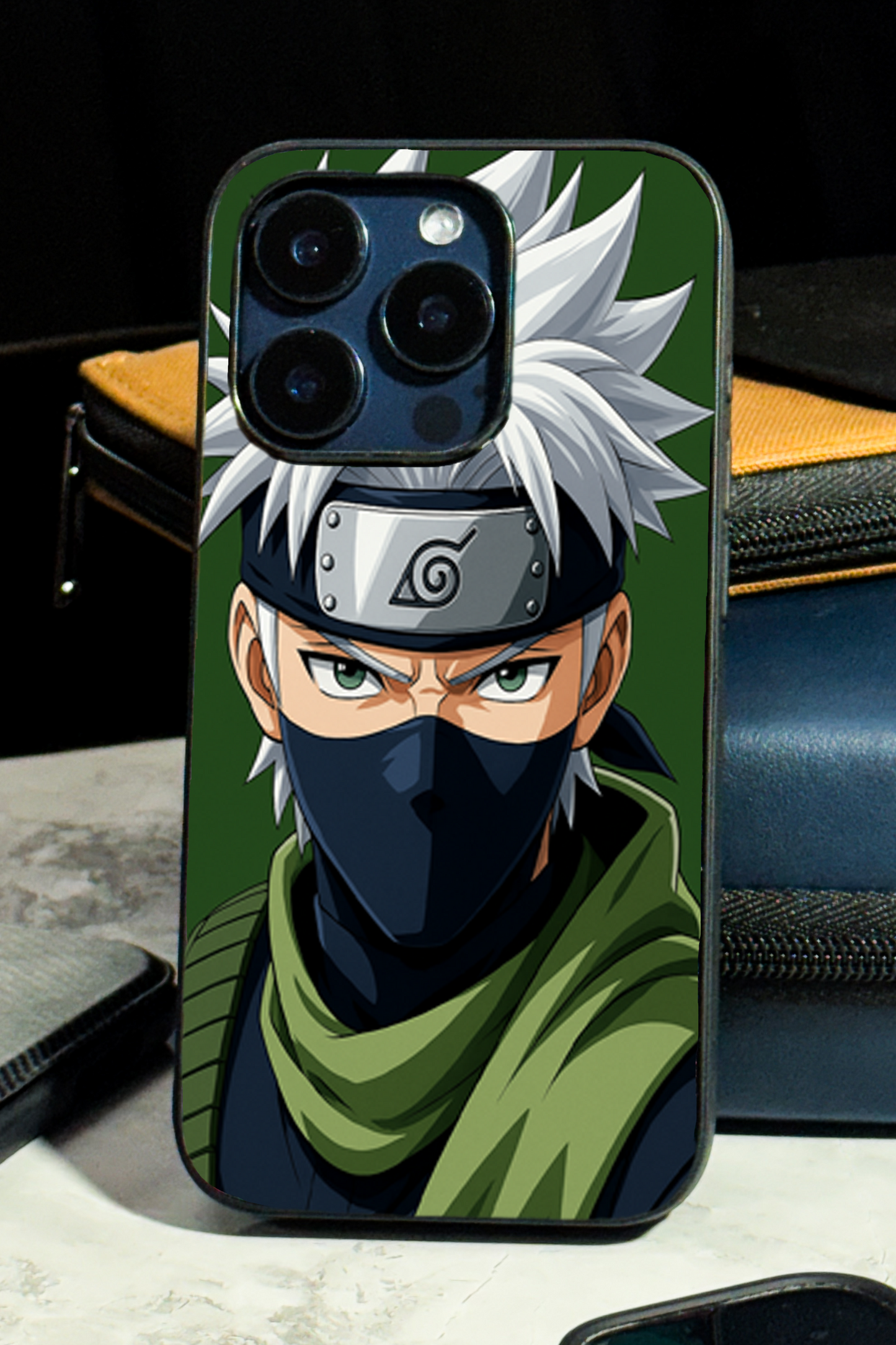 Kakashi Focussed Premium Glass Back Cover For iPhone 11,12,13,14,15,16 Models