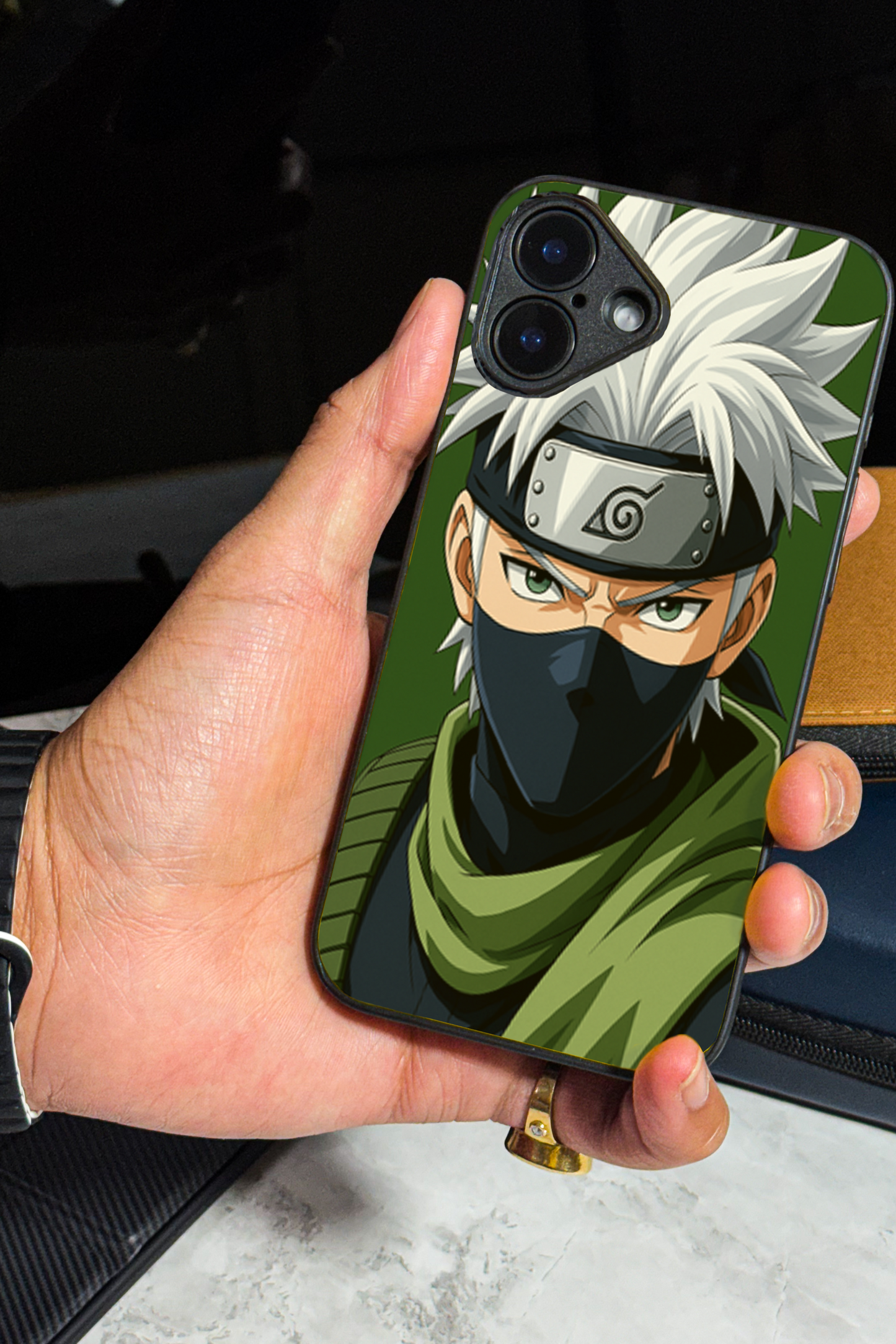 Kakashi Focussed Premium Glass Back Cover For iPhone 11,12,13,14,15,16 Models