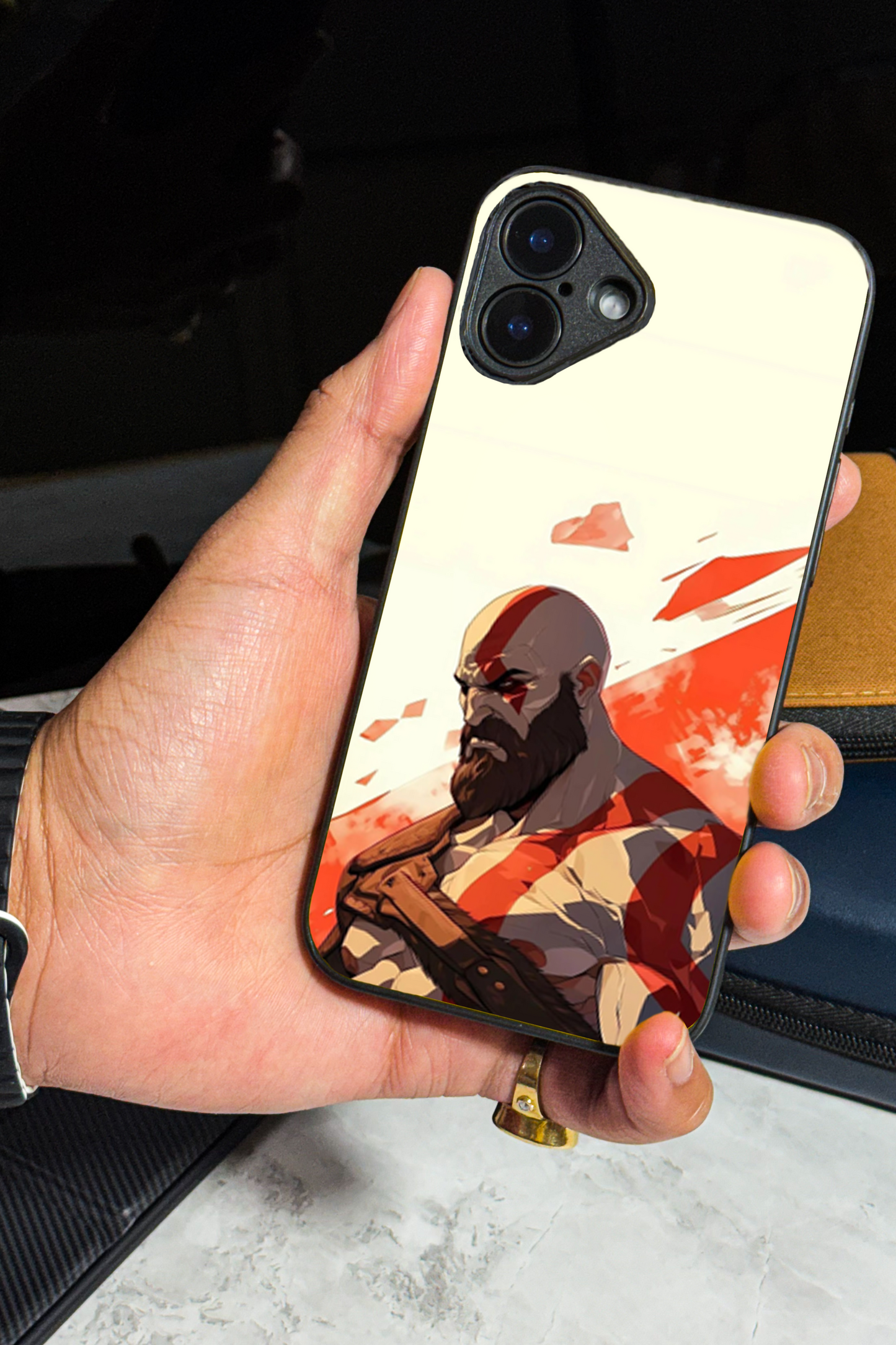 I am Kratos Premium Glass Back Cover For iPhone 11,12,13,14,15,16 Models