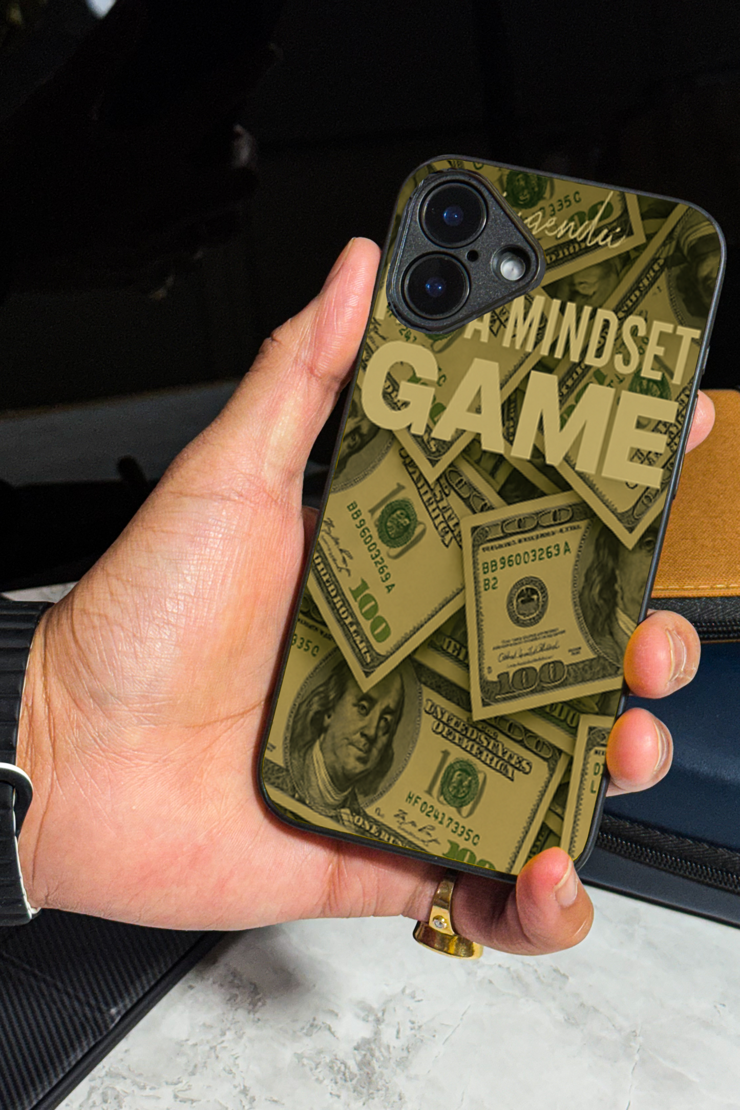 Money Mindsete Premium Glass Back Cover For iPhone 11,12,13,14,15,16 Models