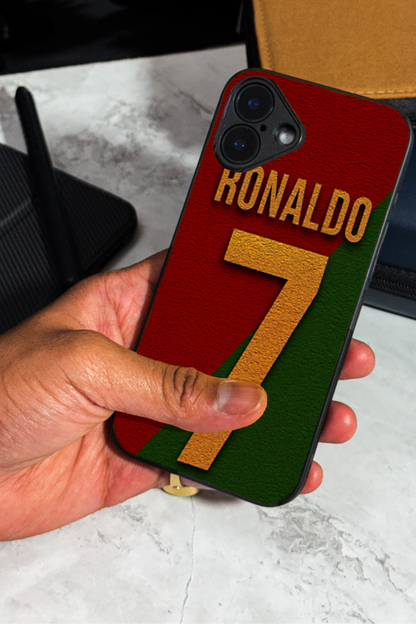 Ronaldo Royale Premium Glass Back Cover For iPhone 11,12,13,14,15,16 Models