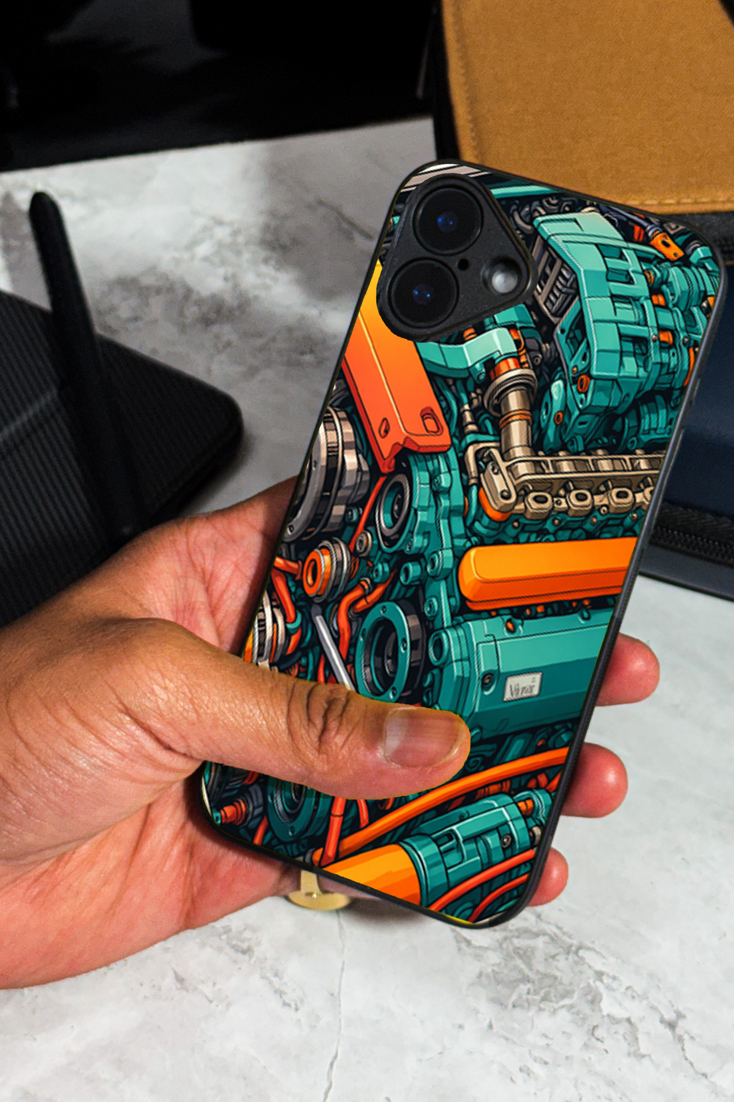 Aesthetic Engine-ry Premium Glass Back Cover For iPhone 11,12,13,14,15,16 Models