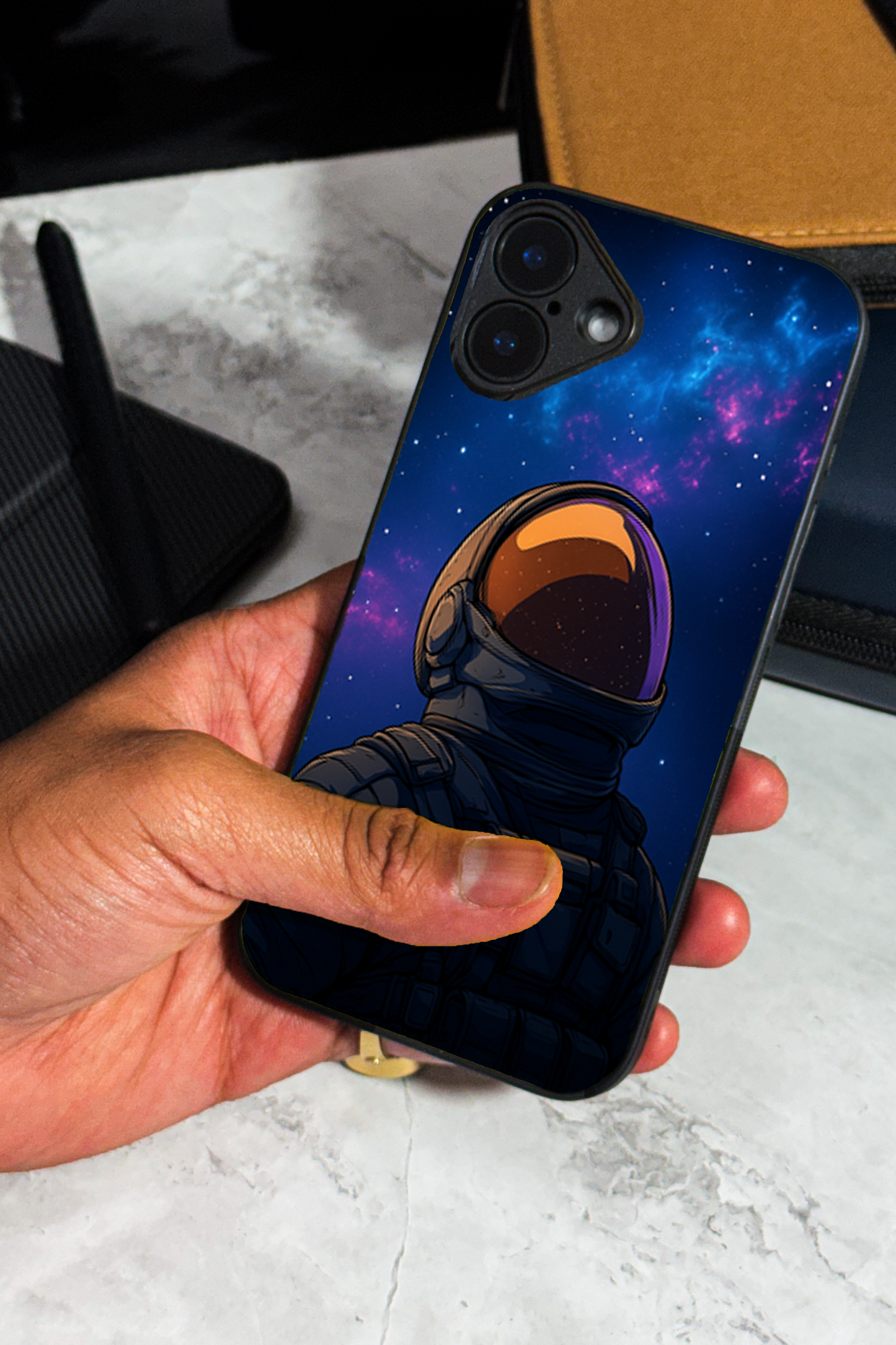 Stellar Void Premium Glass Back Cover For iPhone 11,12,13,14,15,16 Models