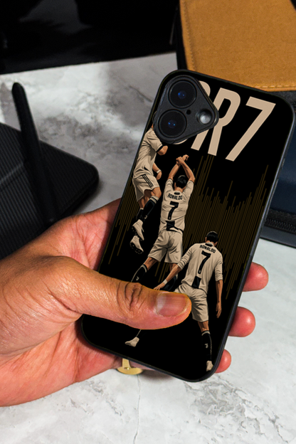 AIR CR7 Premium Glass Back Cover For iPhone 11,12,13,14,15,16 Models