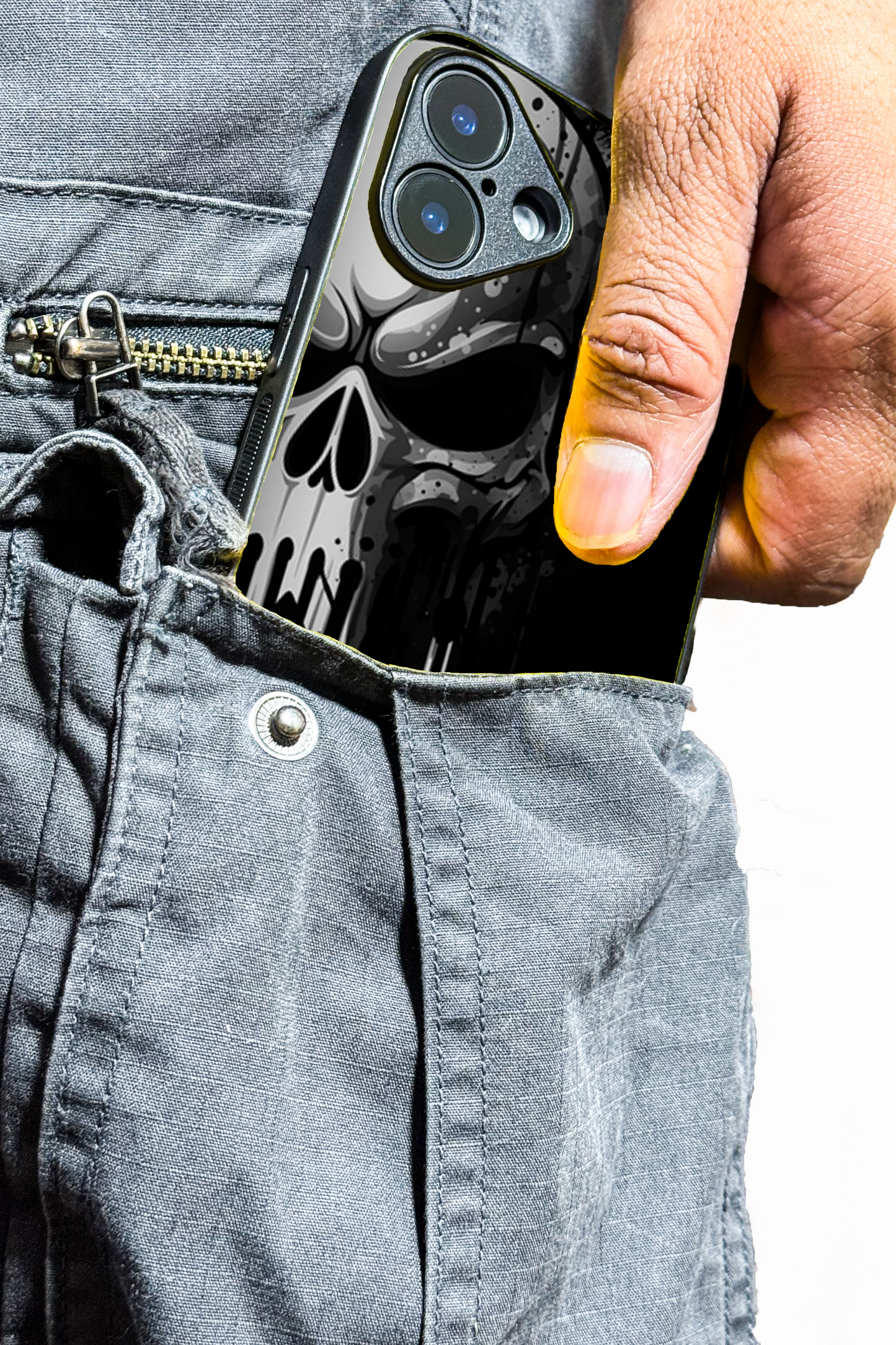 Deathmark Premium Glass Back Cover For iPhone 11,12,13,14,15,16 Models