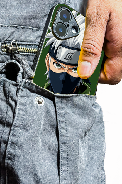 Kakashi Focussed Premium Glass Back Cover For iPhone 11,12,13,14,15,16 Models