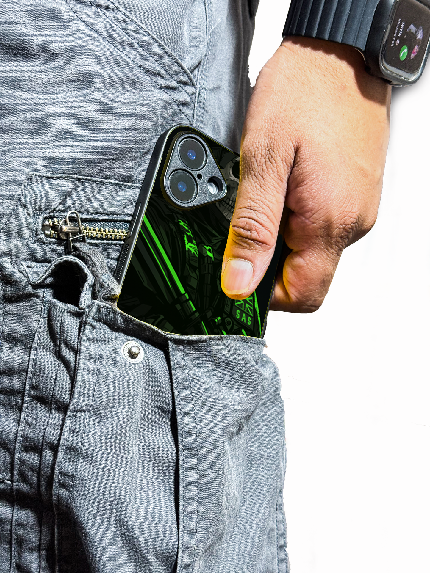 COD Zombie  Premium Glass Back Cover For iPhone 11,12,13,14,15,16 Models