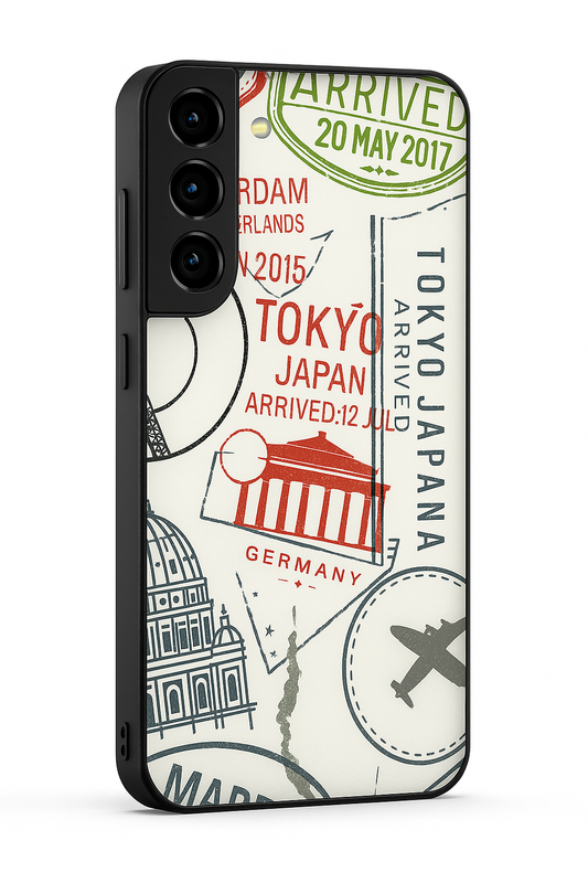 I Love Travelling Premium Glass Back Cover For Galaxy S22, S23, S24, S25 Models