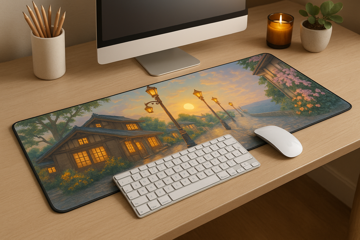 Printed Mouse Pad| Silicon Base | Venice Street Graphic | Available in Size - Small, Large