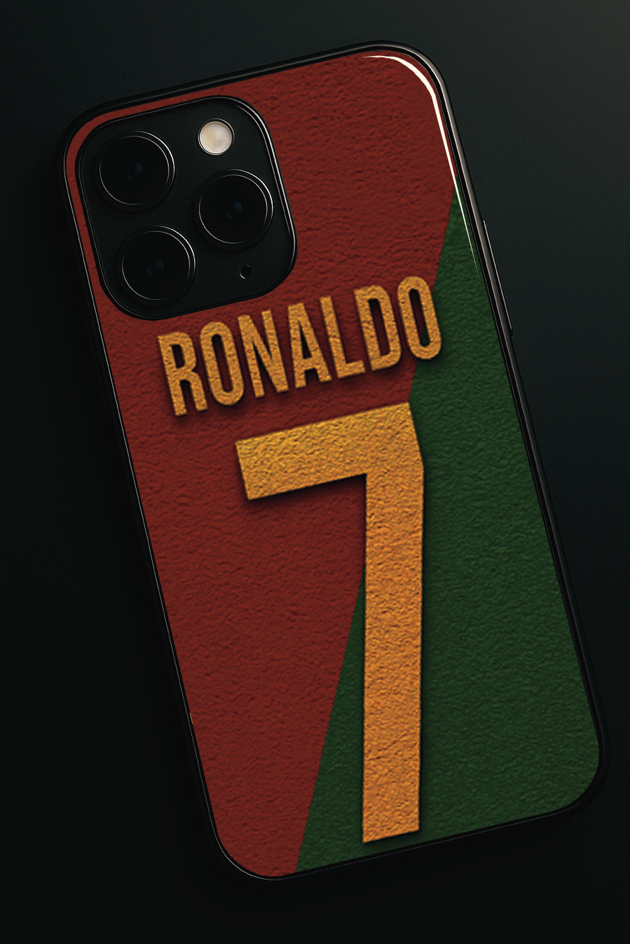 Ronaldo Royale Premium Glass Back Cover For iPhone 11,12,13,14,15,16 Models