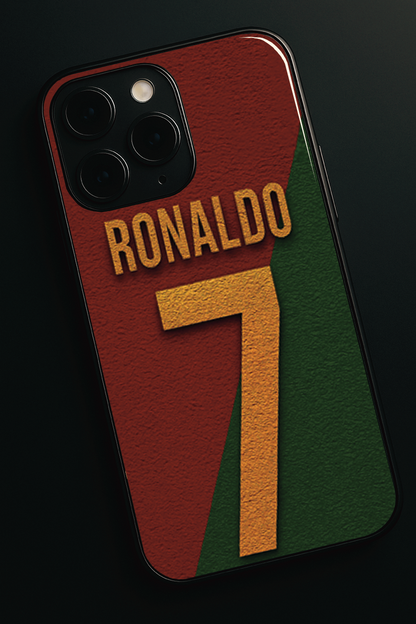 Ronaldo Royale Premium Glass Back Cover For iPhone 11,12,13,14,15,16 Models