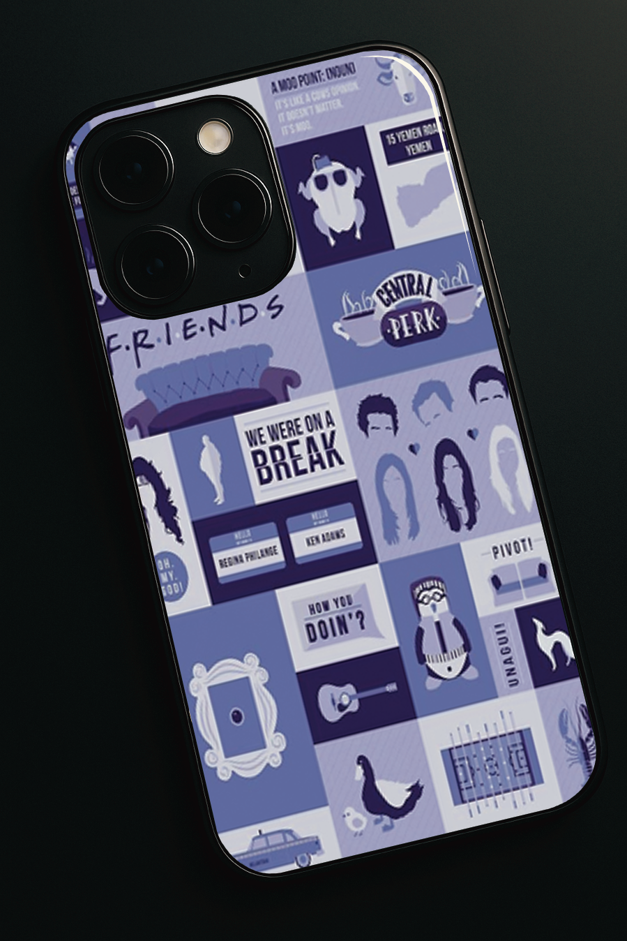 The Icon Grid Premium Glass Back Cover For iPhone 11,12,13,14,15,16 Models