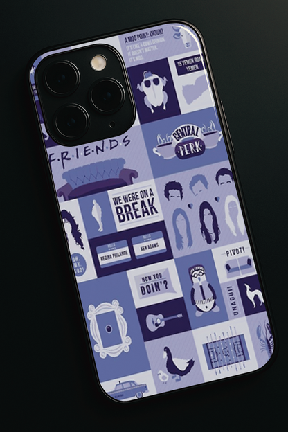 The Icon Grid Premium Glass Back Cover For iPhone 11,12,13,14,15,16 Models