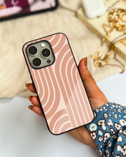 Abstract Arc Premium Glass Back Cover For iPhone 11,12,13,14,15,16 Models