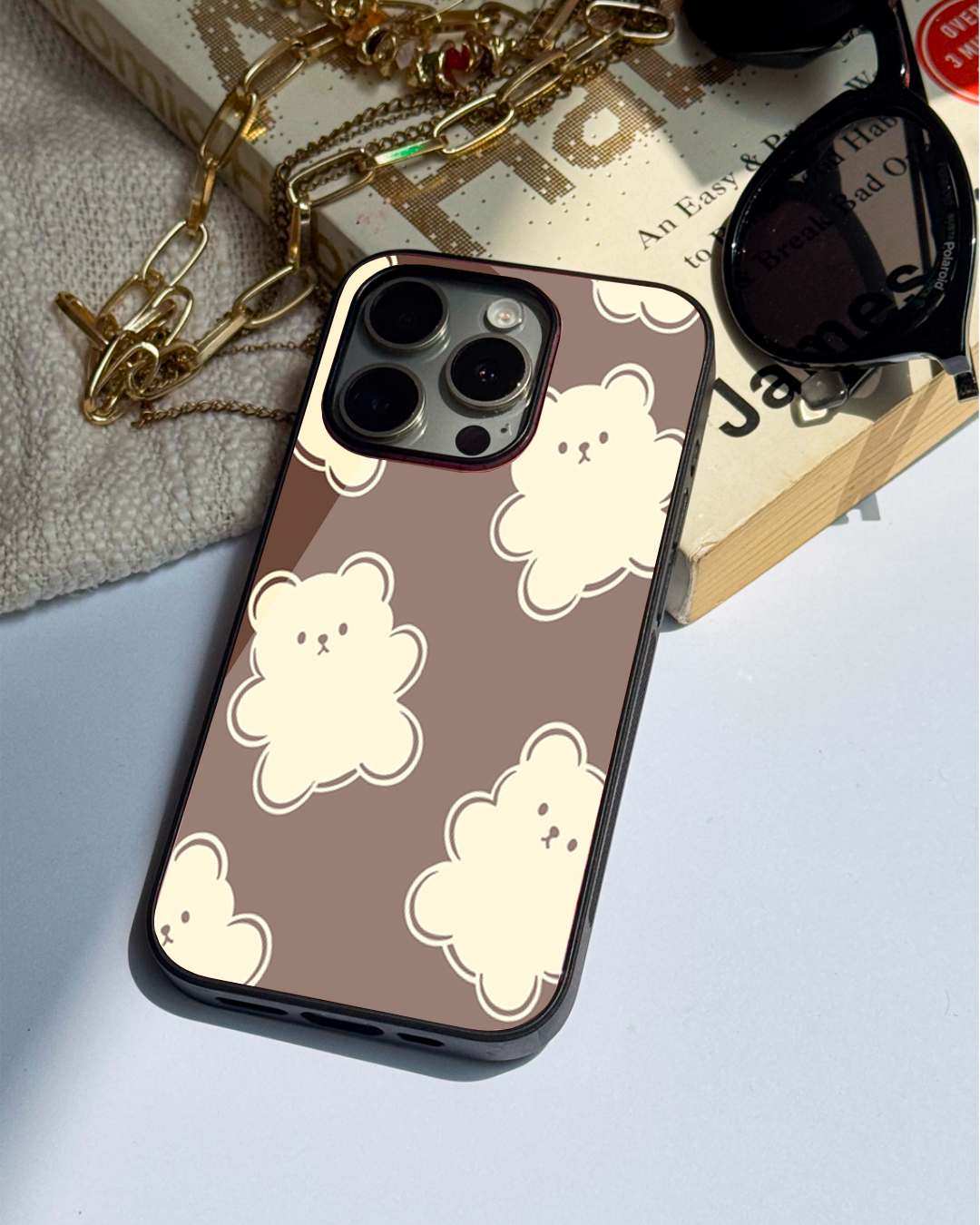 Teddy Overload Premium Glass Back Cover For iPhone 11,12,13,14,15,16 Models