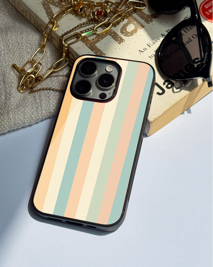 Abstract strips Premium Glass Back Cover For iPhone 11,12,13,14,15,16 Models