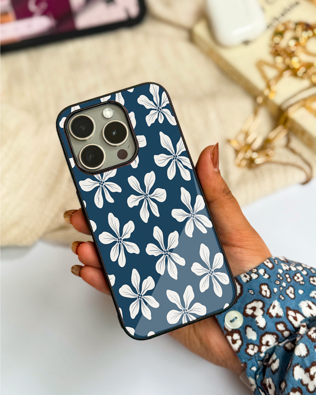 Lily Love remium Glass Back Cover For iPhone 11,12,13,14,15,16 Models