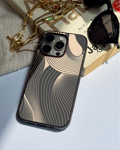 Aesthetic Swirls Premium Glass Back Cover For iPhone 11,12,13,14,15,16 Models