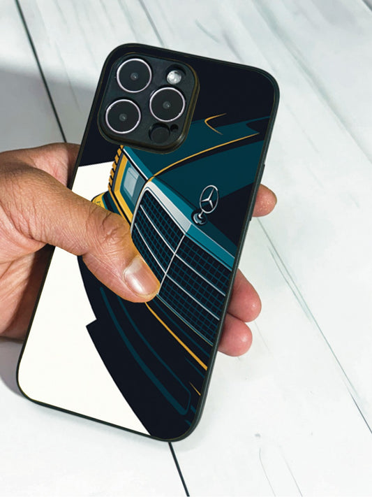 Minimal Car Premium Glass Back Cover For iPhone 11,12,13,14,15,16 Models