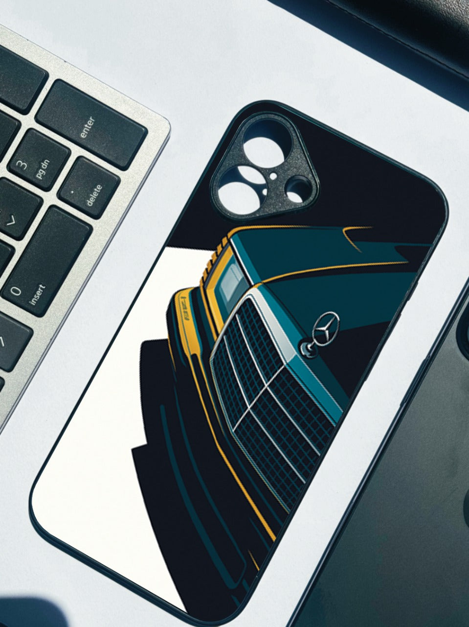 Minimal Car Premium Glass Back Cover For iPhone 11,12,13,14,15,16 Models