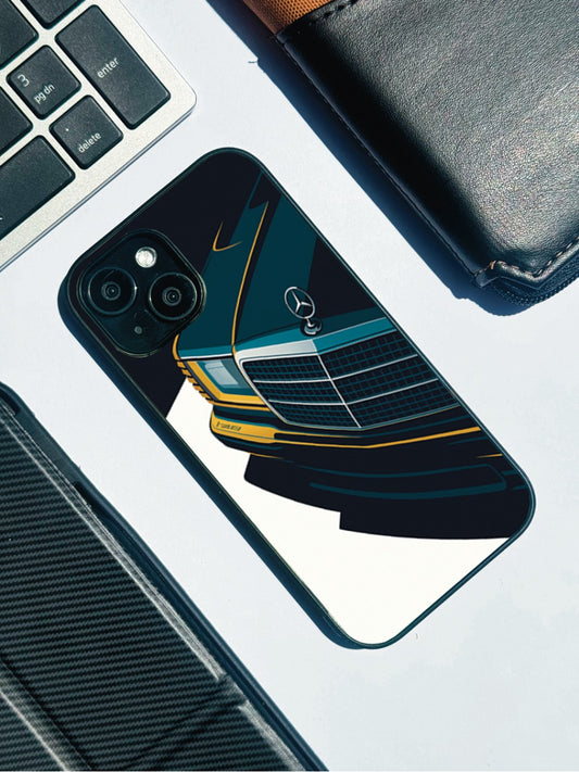 Minimal Car Premium Glass Back Cover For iPhone 11,12,13,14,15,16 Models