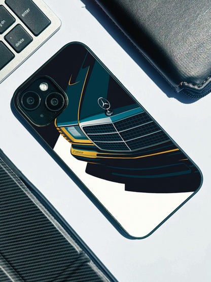 Minimal Car Premium Glass Back Cover For iPhone 11,12,13,14,15,16 Models