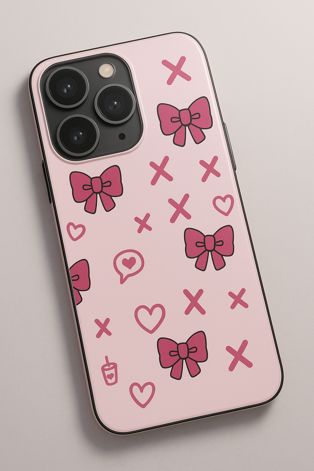 XOXO Bows Premium Glass Back Cover For iPhone 11,12,13,14,15,16 Models