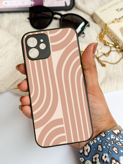 Abstract Arc Premium Glass Back Cover For iPhone 11,12,13,14,15,16,17 Models The Case & Co