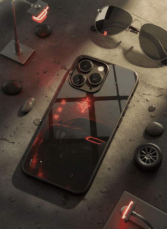 Aesthetic Car Focus Glass Back Cover For iPhone 11-17 The Case & Co